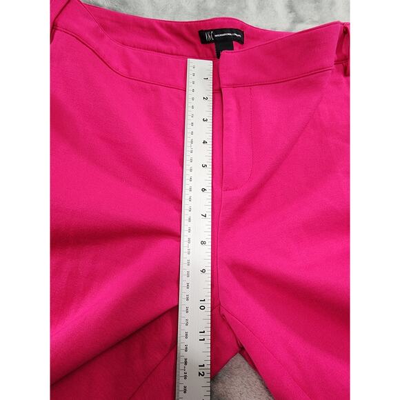 INC Mid Rise Skinny Cuffed Leg Pants Size 16 Bright Pink Stretch Office Career - Picture 6 of 9